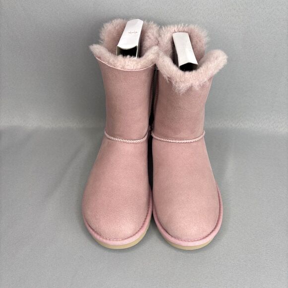 Women's UGG Boots Size 7 Bailey Zip Short Pink Shell Suede Wool Sold Out Color - Picture 13 of 16